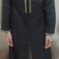 مانتو ژاکارد مشکی خرج کار زنجیر