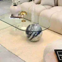 طراحی و اجرای میز سنگ و شیشه خم