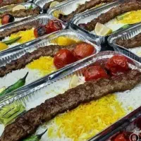 چلوکباب کوبیده گوسفندی با برنج ایرانی