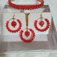 ست یلدایی شامل گوشواره،گردنبند،تل یلدایی