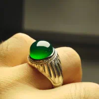 انگشتر عقیق استاد مهرداد سفارشی  سبز تیغ آب