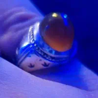 انگشتر رکاب سید عقیق قهوه ای پرتقالی