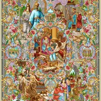 دار فرش نخ نقشه سلاطین  با دار بافته شده