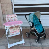 ست کالسکه Giggles /صندلی غذا / بسیار تمیز