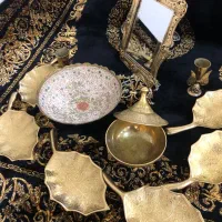 ست ظروف‌برنجی/برنج طلایی/اینهشمعدان وقندان/هفتسین|صنایع دستی و سایر لوازم تزئینی|تهران, سعادت‌آباد|دیوار