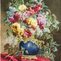 تابلو فرش دستبافت گل و گلدان