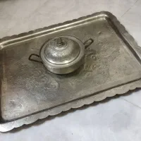 قندان و سینی ورشو هنری قدیمی انتیک