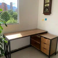 میز تحریر و کتابخانه ترکیب چوب و فلز|میز تحریر و کامپیوتر|فریمان, |دیوار