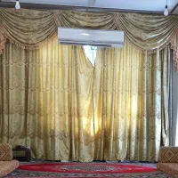 پرده پذیرایی 3در4 طلایی درحد نو