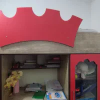 سرویس چوب شامل تخت خواب دوتا کمد و پله های کشویی|تخت و سرویس خواب|محمودآباد, |دیوار