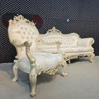 مبل کلاسیک  سلطنتی دورو منبت چراغان استیل کد۴۴۳۳x