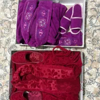 سرویس حوله تنپوش زرشکی و بنفش ترک آک