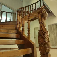 پله دوبلکس چوبی ، نرده چوبی