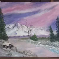 تابلوی نقاشی منظره زمستان