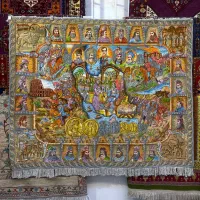 فرش دستباف (بساک)تابلوی ۴ متری سلاطین ایران