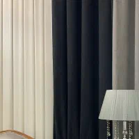 پرده پنل دوعدد مشکی و توسی|پرده، رانر، رومیزی|قم, آزادگان|دیوار