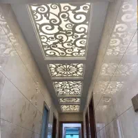 فروش تایل سقفی سازه سقف کاذب pvc cnc گچی طلق آسمان|خدمات پیشه و مهارت|تهران, بلورسازی|دیوار