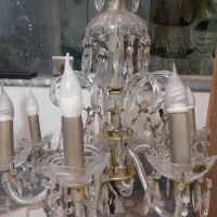 دو عدد لوستر آنتیک چک کریستالی 8 و 6 شاخه