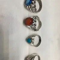 چهار عدد انگشتر نقره عیار خول