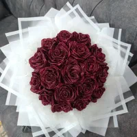 دسته گل روززن زرشکی جذاب|گل مصنوعی|مراغه, |دیوار