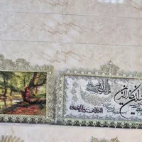 دنیایی تابلو فرش برنز اصل نگین سربی