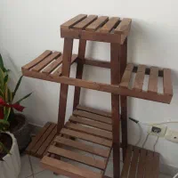استند چوبی چند طبقه گلدان، بزرگ و محکم