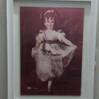 تابلو چوبی دختر ایتالیایی گلفروش