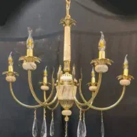 تولیدی رستمی .لوستر ترکیبی سنگ طبیعی و برنز|لوستر و چراغ آویز|نظرآباد, نظرآباد|دیوار