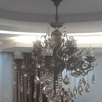 لوستر ۵شاخه و ۱۰ شعله در حد نو|لوستر و چراغ آویز|اردبیل, |دیوار