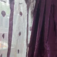 پرده ساتن یاسی رنگ عرض ۹۰ سانت ارتفاع ۲/۷۰|پرده، رانر، رومیزی|اصفهان, کوی امیریه|دیوار