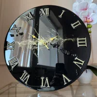 ساعت دیواری رزینی مشکی دکوری خاص