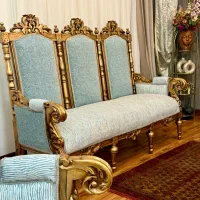 مبل ایتیل سلطنتی مدل کاجی بادامی ( نو )