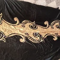 روبالشتی مخمل قدیمی طاووسی رومیزی سجاده قدیمی|صنایع دستی و سایر لوازم تزئینی|بیرجند, |دیوار