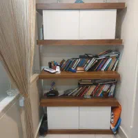 کتابخانه ویترین بسیار شیک و جادار و کاربردی|کتابخانه، شلف، قفسه‌های دیواری|تهران, شهرک آزمایش|دیوار