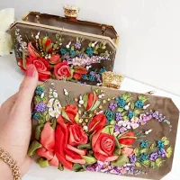 کیف مجلسی روباندوزی شیک وخاص پسند|کیف، کفش، کمربند|گرمدره, |دیوار