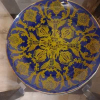 ظرف زیبای قدیمی سرمه ای دور طلایی