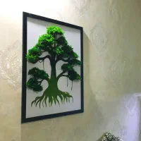 تابلو سه بعدی خزه طبیعی بدون نیاز نگهداری گل دکوری