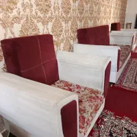 مبل راحتی ۷ نفره بادوعدد عسلی ومیز بزرگ