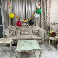 سرویس مبل استیل ،آینه کنسول،پرده پذیرایی