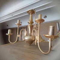 سه عدد لوستر طلایی رنگ|لوستر و چراغ آویز|همدان, |دیوار