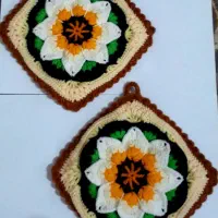 اسکاج و دستگیره های بافتنی|سفره، حوله، دستمال آشپزخانه|چرام, |دیوار