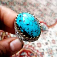انگشتر فیروزه نیشابور رکاب نقره 925