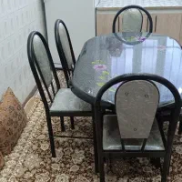 میز غذا خوری فلزی 6نفری|میز و صندلی غذاخوری|خمین, |دیوار