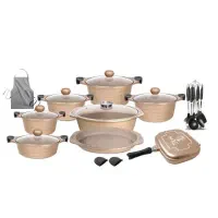 سرویس قابلمه ۲۵ پارچه MGS رنگ طلایی با کد ملی