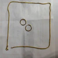 زنجیر و گوشواره حلقه ای طلا