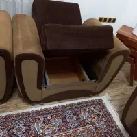 مبل ۸ نفره (تختشو/اسکلت فلزی) + باکس جادار|مبلمان خانگی و میز عسلی|کیاشهر, |دیوار