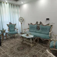 مبلمان۷نفره ومیز غذاخوری۲نفره با پرده و رومیزی