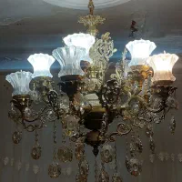 ۲ جفت لوستر برنزی|لوستر و چراغ آویز|تبریز, |دیوار