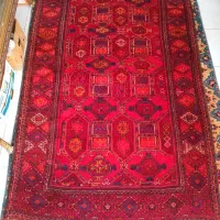 قالیچه دیوارکوب ترکمن کهنه ۱۲۰ ساله کلکسیونی