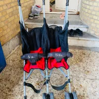 کالسکه دوقلو عصایی در حد نو|کالسکه و لوازم جانبی|اهواز, مجاهد|دیوار